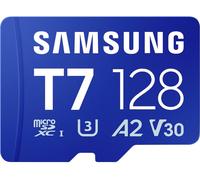 Samsung T7 Carte microSDXC au détail 128 GB UHS-I U3, A2 Application Performance Class, Class 10, v30 Video Speed Class