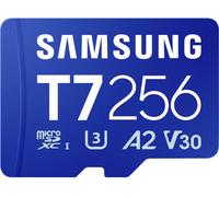 Samsung T7 Carte microSDXC au détail 256 GB UHS-I U3, A2 Application Performance Class, Class 10, v30 Video Speed Class