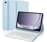 Samsung Tab A9 Plus 11 Inch 2023 French AZERTY Keyboard Case Magnetic Bluetooth Wireless Keyboard Case Cover for Samsung Tab A9 Plus (SM-X210/X216/X218), Sky Blue