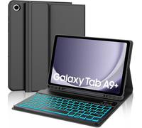 Samsung Tab A9 Plus 11 Inch 2023 Keyboard with 7 Colours Backlight, French AZERTY Magnetic Bluetooth Wireless Keyboard Case Cover for Samsung Tab A9 Plus (SM-X210/X216/X218), Black