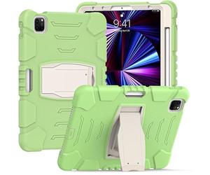 Samsung Tab One Cover de 8,4 Pouces T307 avec Support, Durable, Hybride, Choc, résistant, Trois Couches, étui de Protection en Silicone pour Tablette Enfant (Vert Matcha)