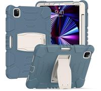 Samsung Tab S5E T720 T725 avec Support, Durable, Hybride, Choc, résistant, Trois lumières, étui de Protection en Silicone pour Tablette Enfant (Aciano Blue)