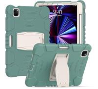 Samsung Tab S7 FE T730 T735 Étui avec Support, Durable, Hybride, Antichoc, Robuste, Trois Couches, Protection pour Tablette en Silicone pour Enfants (Vert Jade)