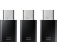 Samsung Usb-C Á Micro Usb Adapter, Ee-Gn930 Paquet De 3 Noir; S'adapte Galaxy A3 A320f, Galaxy A5 A520f, Galaxy S8 G950f, Galaxy S8+ G955f, Galaxy Tab S3 T820, Galaxy Tab S3 T825 Lte /4g