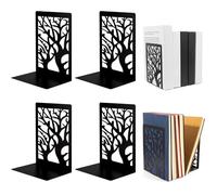 SAMSYOKI 2 Paire Serre Livres Metal Cale Livre en Métal Presse Livre CD Antidérapants Bloc Livre pour étagère Décoratifs Support de Serre-Livres pour Maison Bureau Écoles (Noir 2)