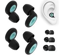 SAMSYOKI 2 Paires Bouchons d'oreille pour Dormir, Bouchon d'oreille en Silicone Réutilisables, Bouchons d'oreille Antibruit Boules Quies pour Dormir Lire Voyager Réduction Bruit (noir + vert)