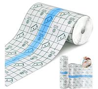 SAMSYOKI 2 rouleau transparent pansement bandage, pansement impermeable tatouage extensible adhésif film transparent plaie anti-allergique pour douche natation sport 15cmx5m + 10cmx5m