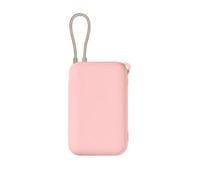 SAMTN Étui Batterie Externe pour Xiaomi 10 000 mAh P15ZM avec câble intégré, étui en Silicone Antichoc, Housse de Protection de Voyage (Rose)