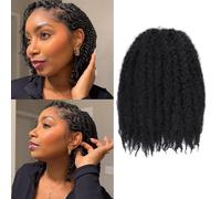 Samtress 10 Inch Marley Twist Braiding Hair 8 Packs Afro Kinky Curly Marley Hair for Senegalese Twist Braiding Hair Extensions for Women (#1B)