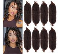 Samtress 12 Inch Pre Separated Springy Afro Kinky Hair 8 Packs Marley Twist Braiding Hair Pre-Fluffed Popping Spring Twist Crochet Hair for Soft Locs Natural Afro Kinky Curly Hair Extensions (#T30)