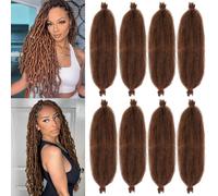 Samtress 18 Inch Pre Separated Springy Twist Hair 8 Packs Pre-Fluffed Popping Spring Twist Crochet Hair for Soft Faux Locs Extensions Natural Afro Kinky Curly Marley Braiding Hair Synthetic (#30)