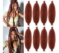 Samtress 18 Inch Springy Afro Twist Hair 8 Packs Marley Hair Pre-fluffed Spring Twist Hair for Soft Locs Synthetic Copper Red Marley Twist Braiding Hair Extension for Black Women (#350)