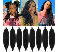 Samtress 24 Inch Pre Separated Springy Afro Twist Hair 8 Packs Pre Fluffed Popping Spring Twist for Crochet Locs Natural Black Marley Twist Braiding Hair Synthetic for Black Women (#1B)