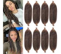 Samtress 8 Packs Marley Twist Braiding Hair Extensions 24 Inch Springy Afro Twist Hair Pre-fluffed Natural Spring Twist Hair for Soft Locs Natural Afro Kinky Curly Marley Braiding Hair (#T27)
