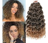 Samtress 8 Packs Short Curly Crochet Hair for Ocean Wave Braids 14 Inch Omber Blonde GoGo Curl Crochet Hair Synthetic Bohemian Water Wave Braiding Hair Extensions for Women (#T27)