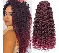 Samtress GoGo Curl Crochet hair 18 Inch Water Wave Braiding Hair Extensions Deep Twist Crochet Braids Synthetic for Women (#TBUG)