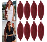 Samtress Springy Afro Twist Hair 24 Inch Marley Twist Braiding Hair 8 Packs Springy Afro Twist Hair for Pre-fluffed Natural Spring Twist Hair Wrapping Hair for Soft Locs Hair Extensions (#BUG)