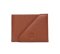 SAMTROH Portefeuille en cuir synthétique pour homme | 3 emplacements pour cartes, 2 devises et 2 compartiments secrets, 1 emplacement pour carte d'identité et poche pour pièces de monnaie, marron