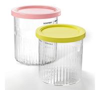 SAMTURUI Lot de 2 récipients à crème glacée de 710 ml avec couvercles de rechange pour Ninja Creami, compatibles avec la machine à crème glacée Ninja NC501 NC500/Deluxe, sans BPA, passent au