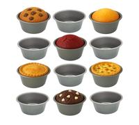 Samuel Groves Lot de 12 moules à muffins, tartes, cupcakes féériques, double revêtement antiadhésif, adaptés à la friteuse à air, moules individuels fabriqués au Royaume-Uni pour muffins, cupcakes
