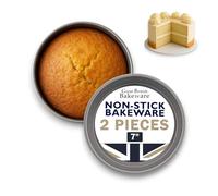 Samuel Groves Victoria Lot de 2 moules à gâteau anti-adhésif avec base fixe Fabriqué en Angleterre 17,8 cm