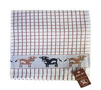Samuel Lamont & Sons Poli-Dri Torchon Jacquard Motif Vache Marron I 100% Coton éponge I Serviette de Cuisine Ultra absorbante et Super Douce I Lavable en Machine I 50 x 70 cm