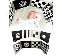 Samuel Sensory Planche de dévelopement sensoriel et pour bébé Noir blanc Formes géométriques simples à contraste élevé, fabriqué partir carton 700 g/m² naissance la stimulation visuelle le du cerveau