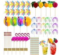 Samulee 150 Pièces Kit de Decoration Cocktail Feux Artifice Parapluies | Accessoire Deco Cocktail, Idéal pour Cocktails, Fêtes, Plage, Anniversaire, Mariage. Décore Gâteaux, Fruits, Boissons
