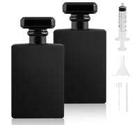 Samulee 2 Pcs 30ml Flacon Parfum Noir, Vaporisateur Parfum Verre, Portable Bouteille de Parfum Vide Rechargeable avec Or et Argent Buses pour Femmes Hommes Voyage