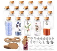 Samulee 20 Pièces Bouteille Verre en Liege 30 ml, Petite Fiole en Verre, Mini Bocaux avec Bouchon pour Contenant Dragées, Mariage, F ête, Epices de Cuisine, DIY