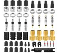 Samulee 39 Pièces Presta Valve Cores Obus Valve Presta Set avec Demonte Obus Valves, Adaptateur Valves Velo, Vis de Soupape Accessoires de Vélo pour Vélos et VTT