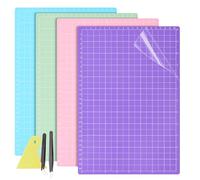 Samulee 4 Pièces Tapis de Decoupe, Tapis de Découpe avec Grattoir et 2 Pincette, 22 x 32 cm Multicolore Tapis de Decoupe Couture pour Projets d’Artisanat (StandardGrip/LightGrip/StrongGrip/FabricGrip)