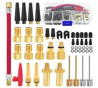 Samulee 48 Pièces Embout Pompe Velo, Embout Gonflage Ballon, Embout Gonflage Velo (DV/AV/SV) pour Compresseurs Pompes Kit Adaptateur de Valve de vélo