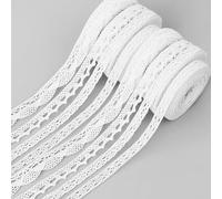 Samulee 8 Rouleaux Ruban en Dentelle Vintage 5 m de Coton, Décoratif pour l'Artisanat de Décoration (1.2cm, 1.4cm, 1.5cm, 2cm)