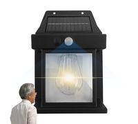 Samuliy Applique murale solaire d'extérieur | Lanterne murale à détecteur de mouvement - IP65 étanche LED rétro lanterne murale pour éclairage extérieur