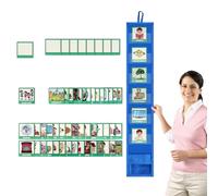 Samuliy Calendrier visuel pour enfants | Calendrier quotidien de routine, tableau de poche pour salle de vec 45 activités et 9 cartes vierges Outil de comportement visuel pour la maison,
