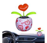 Samuliy Fleur dansante, fleurs dansantes solaires - Ornement de voiture tournesol dansant à énergie solaire dans des pots colorés - Figurines solaires à fleurs pour décoration de voiture, pour