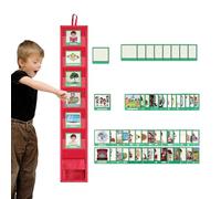 Samuliy Horaire visuel pour enfants | Tableau de routine quotidienne, tableau de routine de l'heure du coucher, tableau de poche avec 45 activités et 9 cartes vierges, outil de comportement visuel