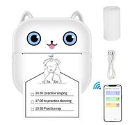 Samuliy Imprimante de Poche, 800 mAh Thermique sans Encre Imprimantes, Machine à Autocollants, Comprend 1 Rouleau de Papier d'impression, étiqueteuse pour Notes d'étude, Scrapbooking