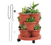Samuliy Jardinier Vertical - Empilable,Structure à Multiples Niveaux avec Roues Amovibles pour Fleurs Légumes Fraises Jardin Intérieur Cuisine Balcon Terrasse