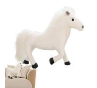Samuliy Jouet en Peluche Poney, Animal en Peluche Poney, Poney Cheval réaliste avec Yeux, Ornements de Table Cheval rempli de Coton PP pour Bureau d'ordinateur, Chambre à Coucher, Salle d'étude,