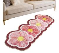 Samuliy Tapis de Bain Fleur | 120x50 cm Tapis de Cuisine Antidérapant, Absorbant Lavable en Machine - Décor d'Intérieur pour Chambre à Coucher et Salon