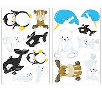 Samunshi® 15 Piece Arctic/Animals/Seal/Bear Penguin Wall Sticker Set for Children's Bedroom Baby Nursery 2X 16x26cm