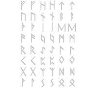 Samunshi® Lot d'autocollants Elder Futhark Runes pour voiture, moto, Vikings Peuples germaniques en 9 tailles et 25 couleurs (13 x 20 cm, argenté)