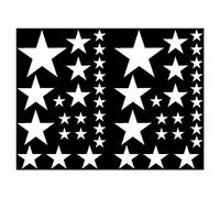 Samunshi® Set de Stickers étoiles, Blanc, 14x2,5cm 6x5cm 2x7,5cm 1x10cm