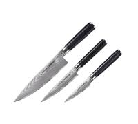 Samura Damascus Kitchen Knife Set - 3-Piece Gift Box Collection: Paring, Utility, and Chef's Knives - Premium Japanese Steel Culinary Tools