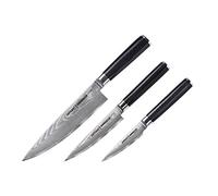 SAMURA Damascus Professional Japanese Kitchen Set de Tres Cuchillos Giftbox