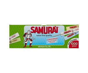 Samurai 341 CB Cure-Dents Individuellement imbustati, Bouleau, Vert, 6.6 x 0.2 x 0.2 cm, 1000 unités