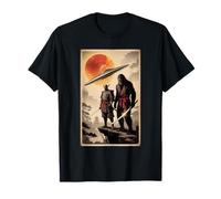 Samurai Alien Bigfoot Cryptid Warrior Vintage Art T-Shirt