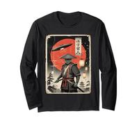 Samurai Alien Japon Vintage UFO Warrior Ukiyo-e Art Manche Longue